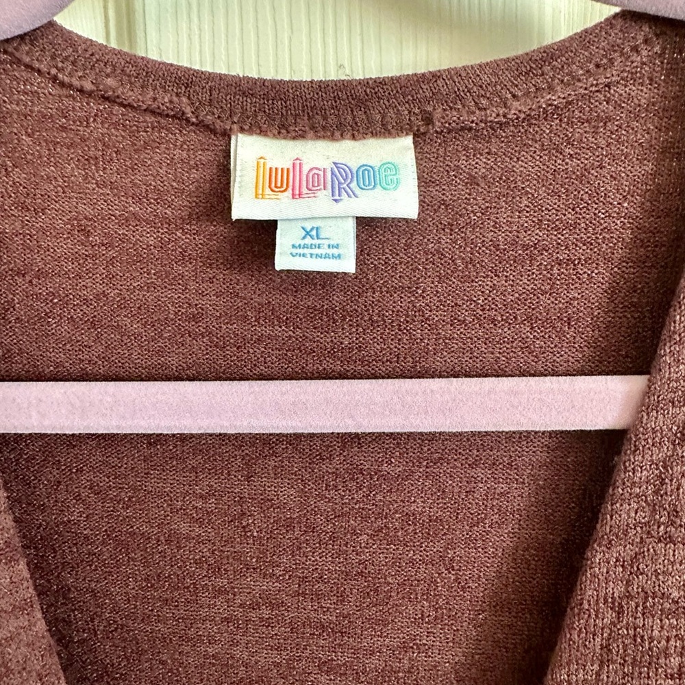 NWOT Lularoe, Joy vest size XL brown sweater, knit material
